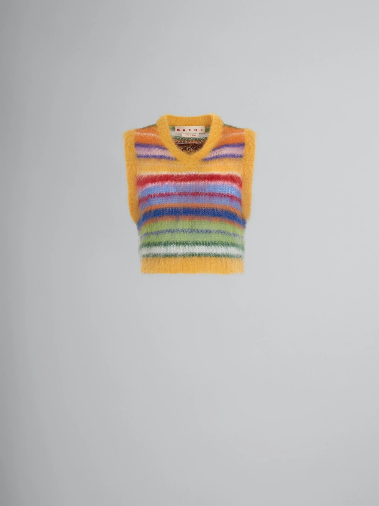 Rodeo – Marni - Multicoloured cropped mohair and wool striped vest