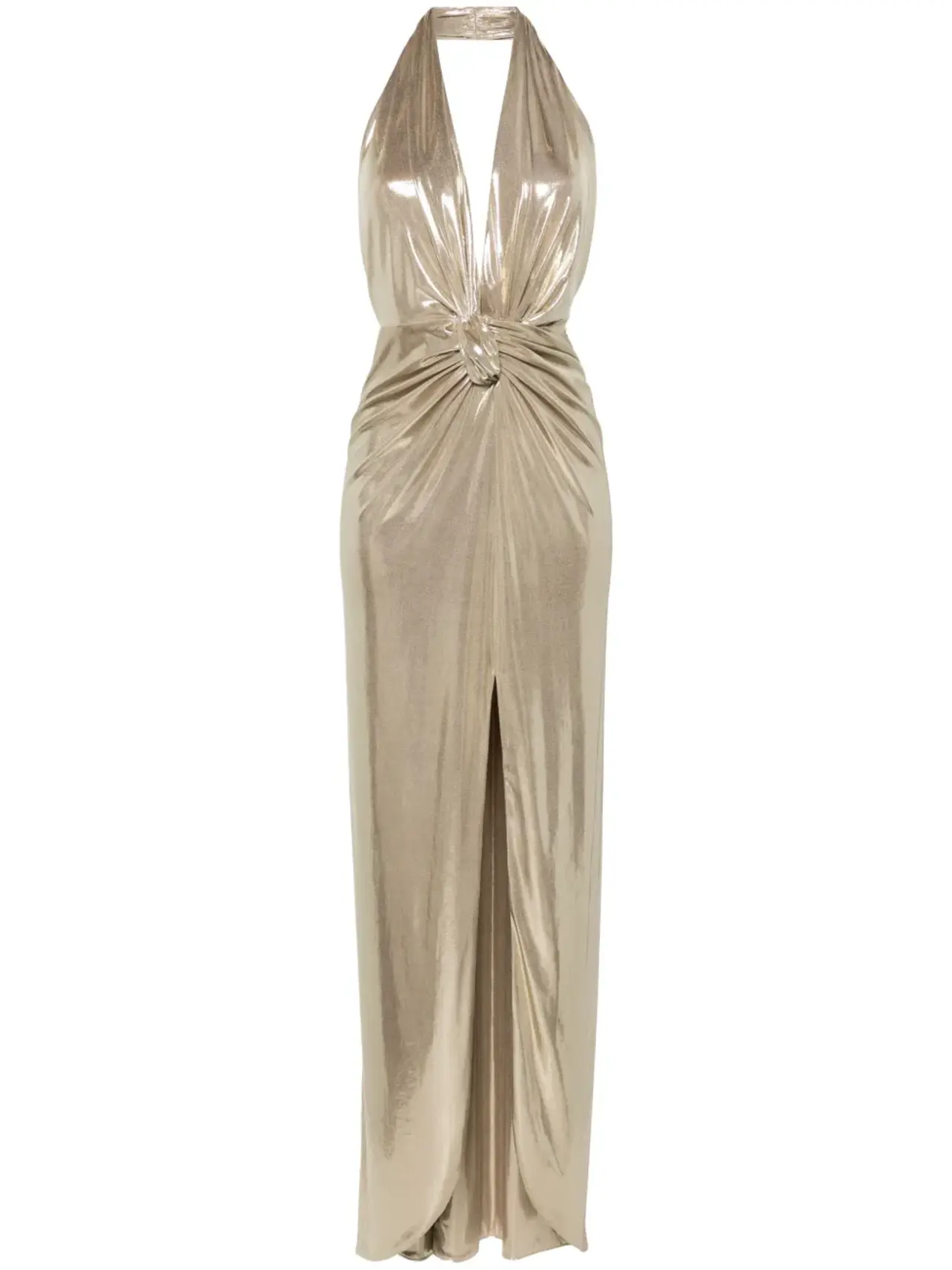 gold lame maxi dress Women's Gold Linen Maxi Dress main image 1