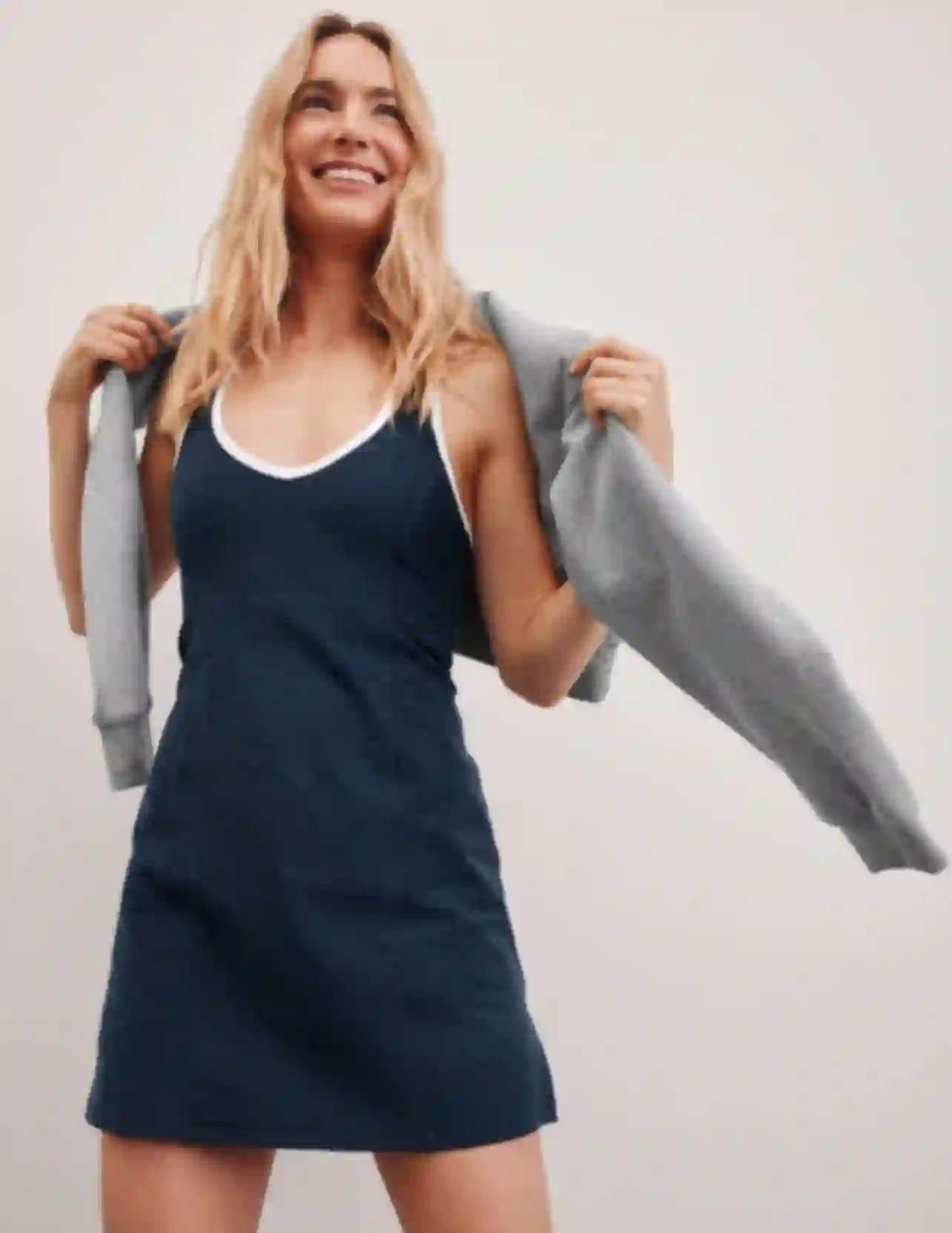 navy blue dress with red shoes Beyond Yoga Spacedye Slim Racerback Cropped Tank  CorePower Yoga