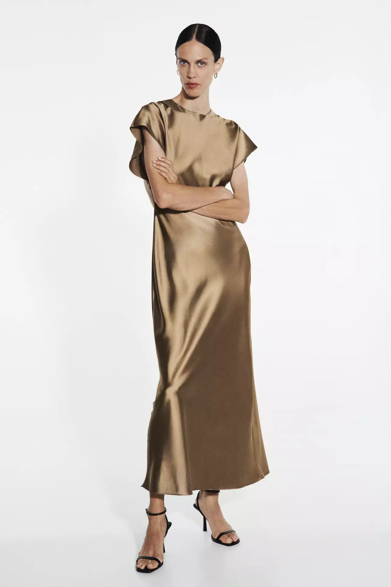 zara satin dress