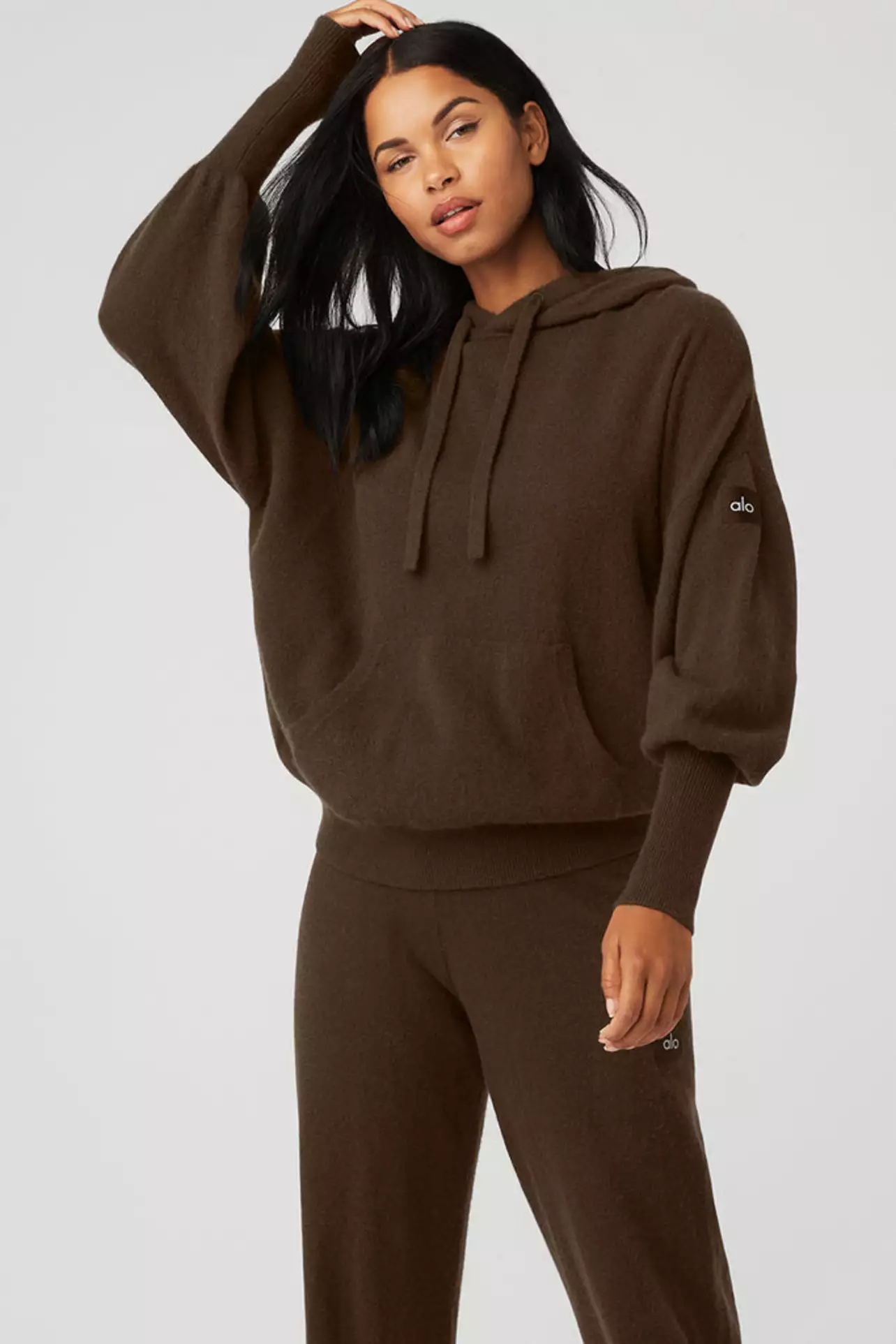 Rodeo – Alo Yoga - Cashmere Jet Set Hoodie - Espresso