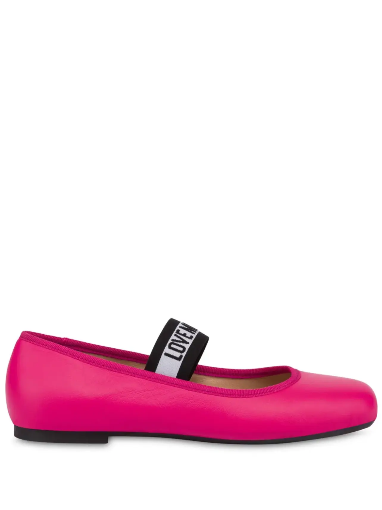 Rodeo  LOVE MOSCHINO - Love Moschino logo-strap ballet flats - Pink
