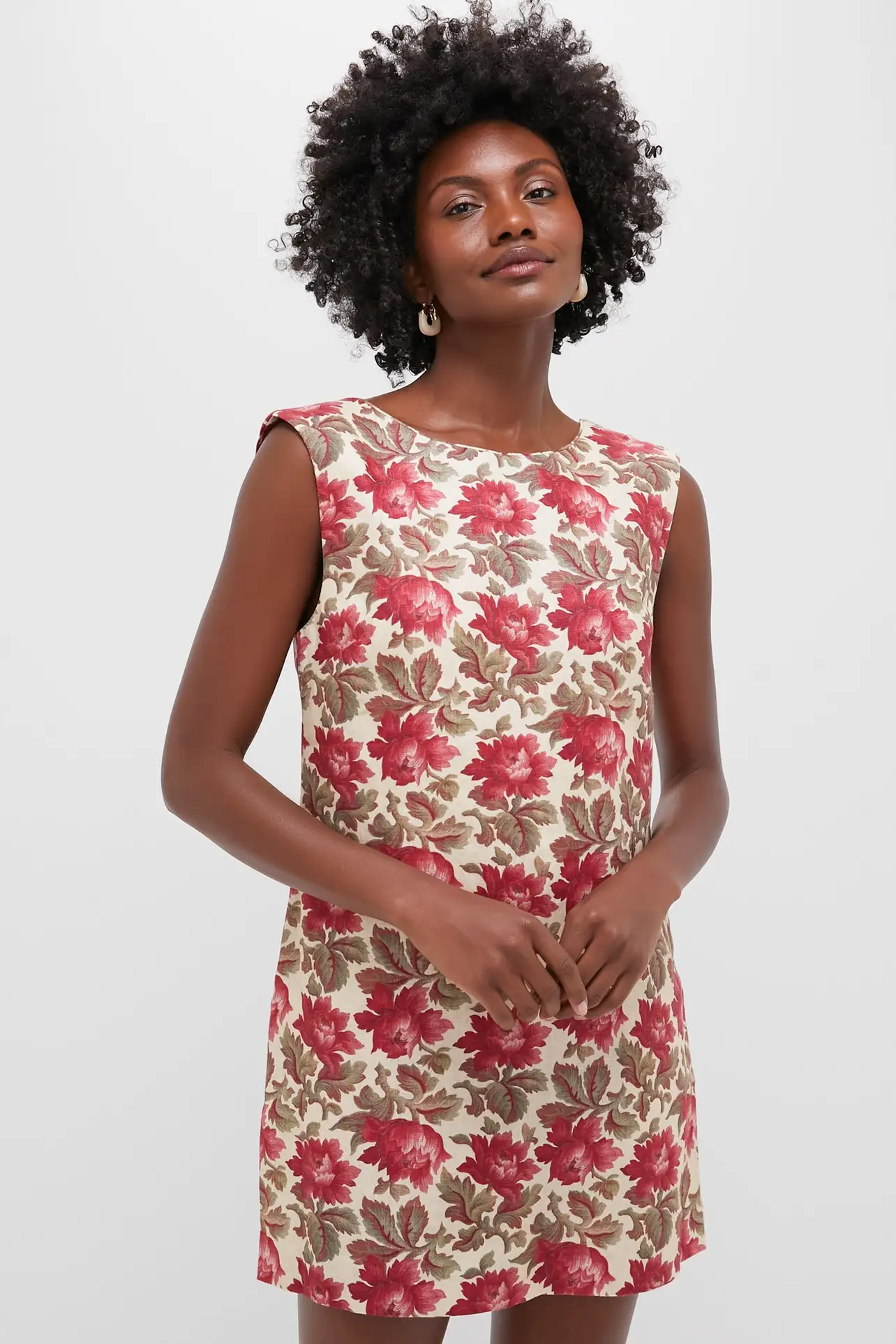 red roses sleeveless shift mini dress Milly Women's Ivette Embroidered Mini Dress - Multi - Size 4