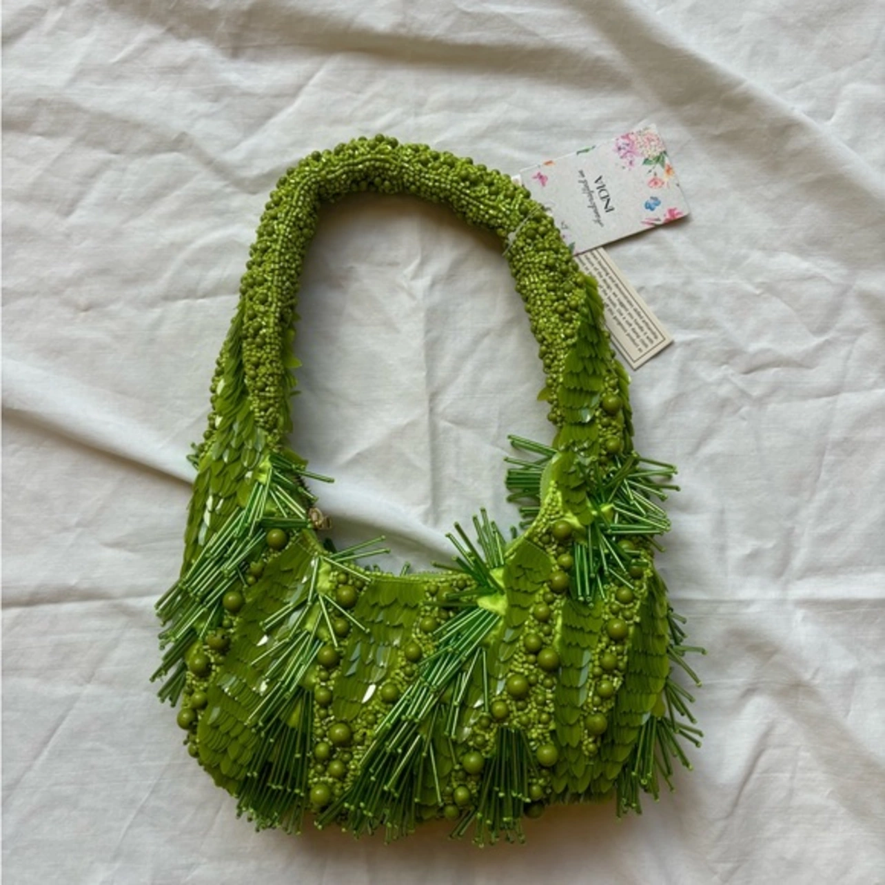 Rodeo  T.J.Maxx - TJ Maxx Marshall's Viral bright earthy green hand beaded  and sequin shoulder bag
