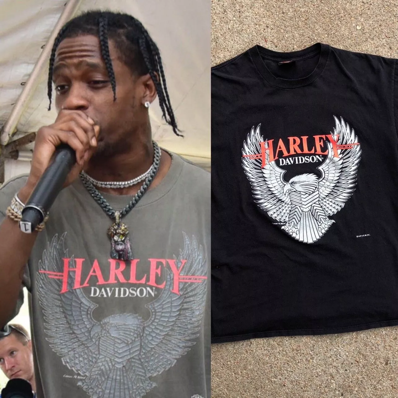 90's HARLEY DAVIDSON T シャツ Travis Scott Rodeo – Vintage - 90s Travis Scott Harley Davidson Eagle Rap