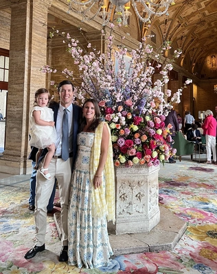 agua by agua bendita barbara floral linen midi dress Agua by Agua Bendita Barbara Midi Dress in Ivory,Blue