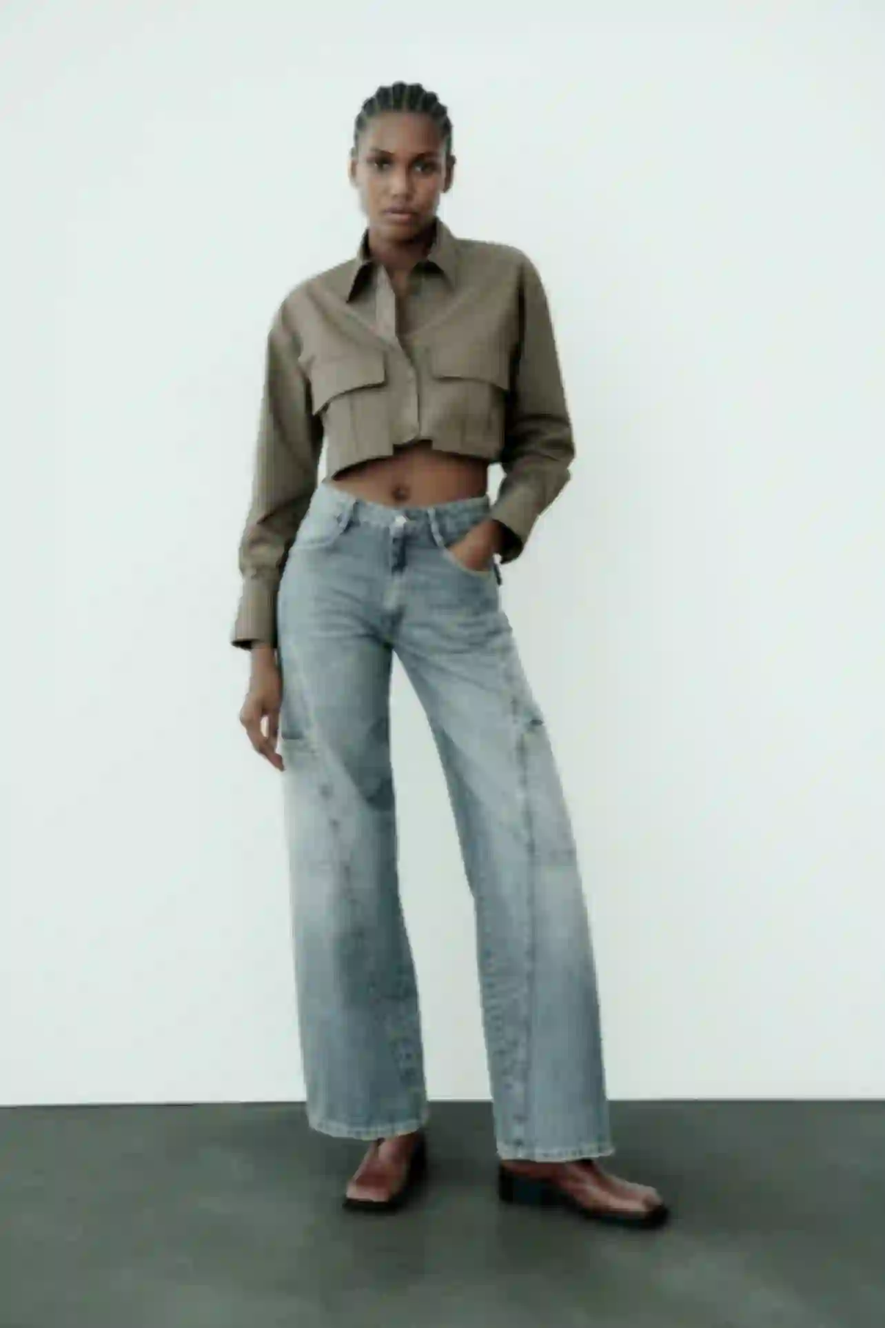 ZARA MID-RISE TRF CARGO JEANS Y2K 38サイズ Zara Mid-Rise TRF Cargo Jeans Indigo Blue Size UK12 / US8