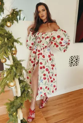 faux fur trim off shoulder midi dress Kendall black faux-fur off-shoulder midi dress