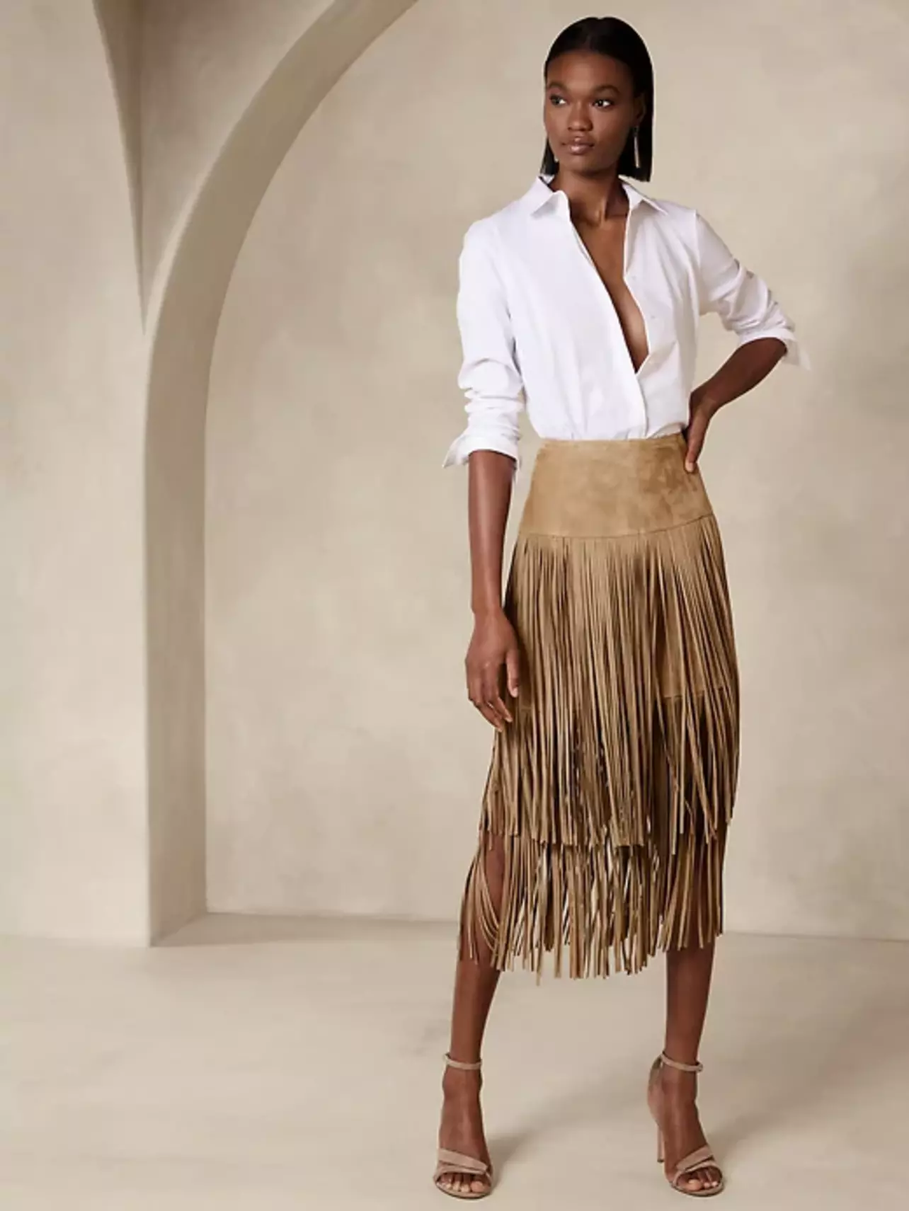 Rodeo – Banana Republic - Sevilla Suede Fringe Skirt