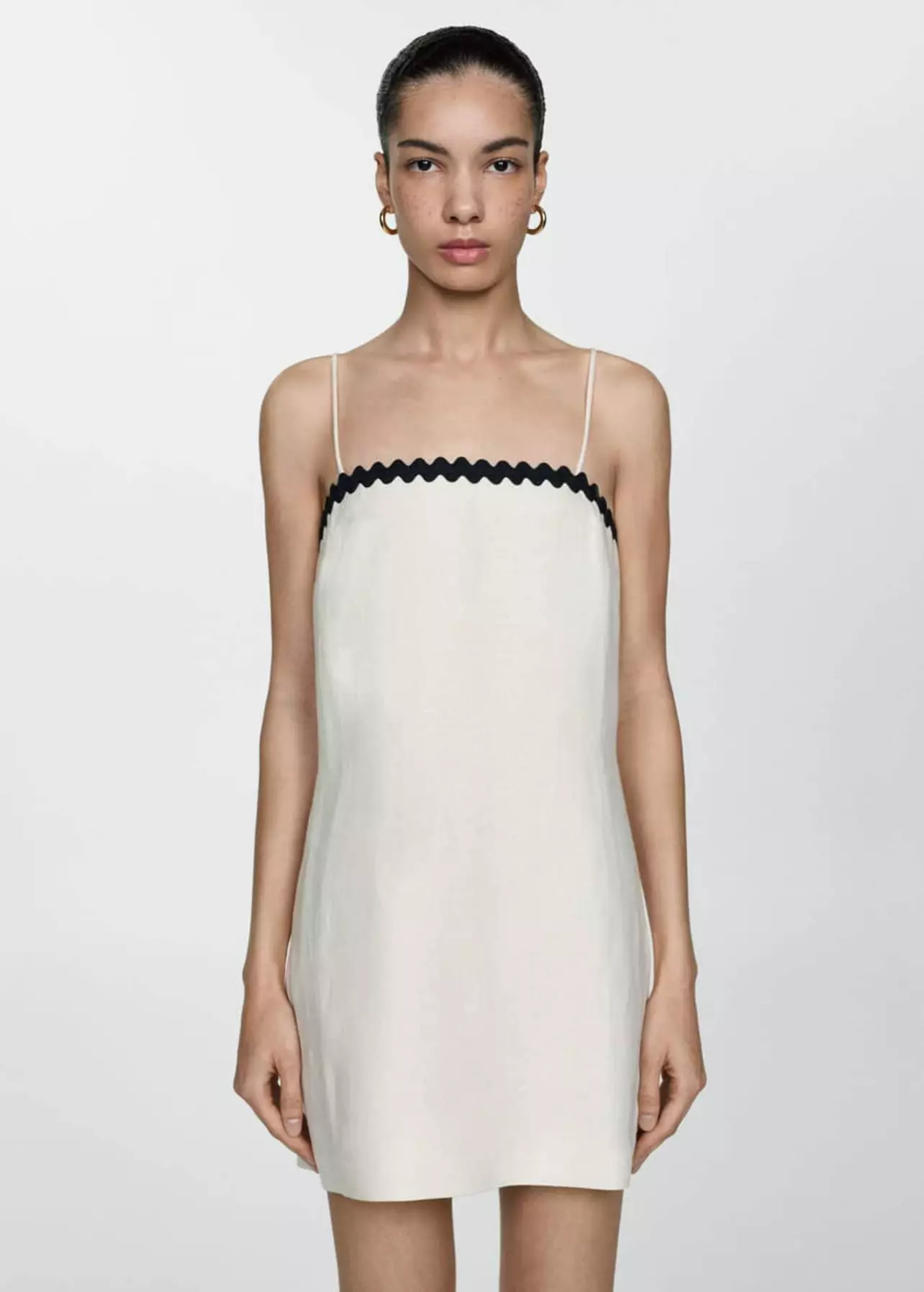 Rodeo  Mango - Linen dress with contrasting details - Women | Mango USA