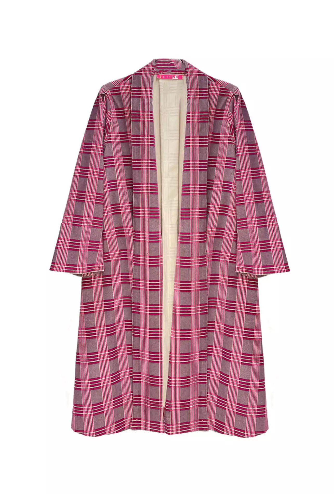 Rodeo – BURU - Swing Coat Knee Length - Pink Plaid Corduroy