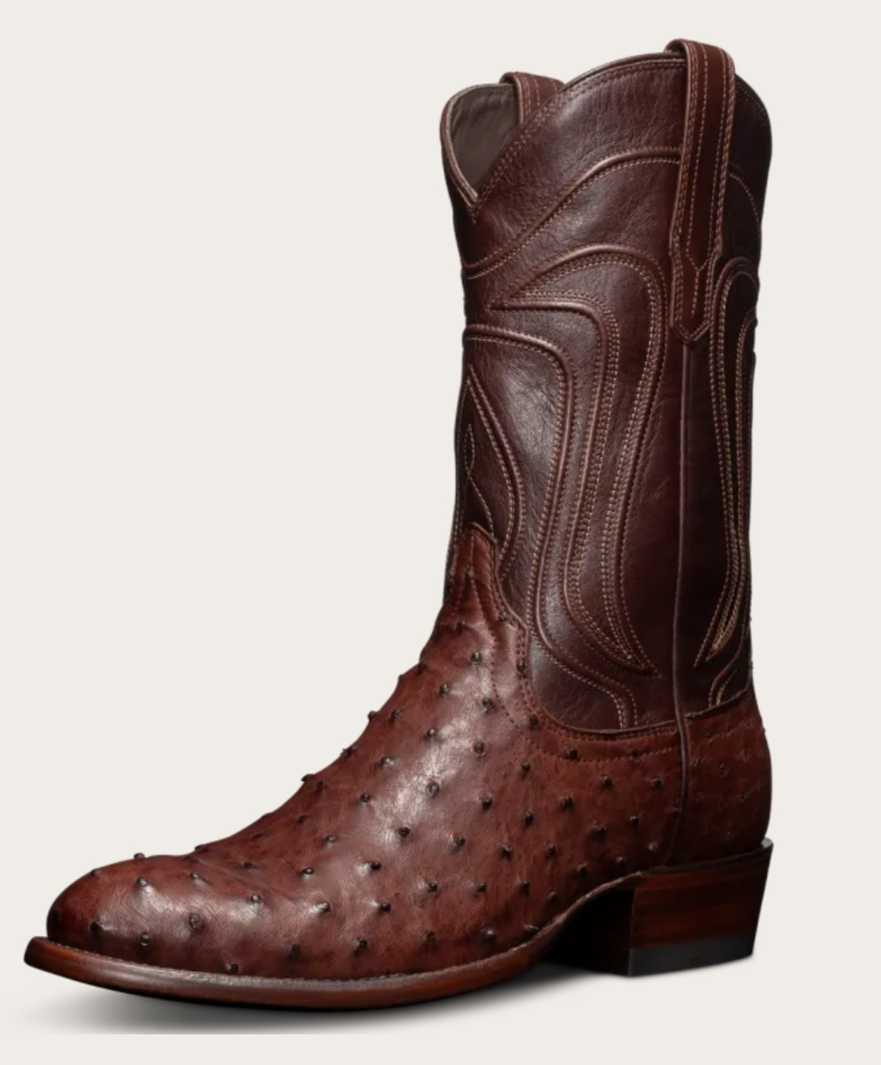 Tecovas Ostrich Boots MRSP $545 Tecovas “The Garrett Peanut Ostrich” Cowboy Boot  main image 4