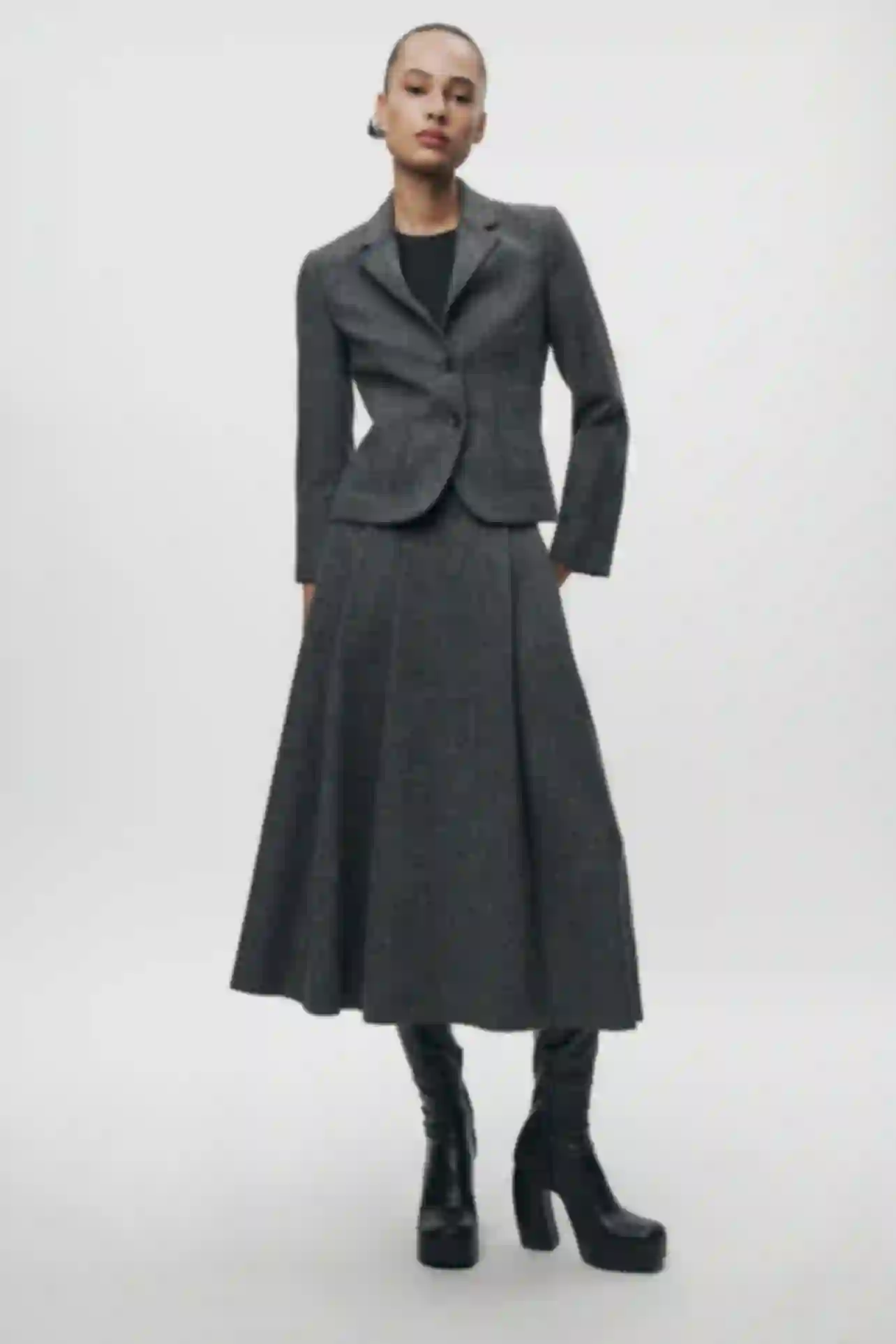 【最終値下げ】elu. Peony wool skirt ウールスカート SINMEウールスカート - Pale Jute