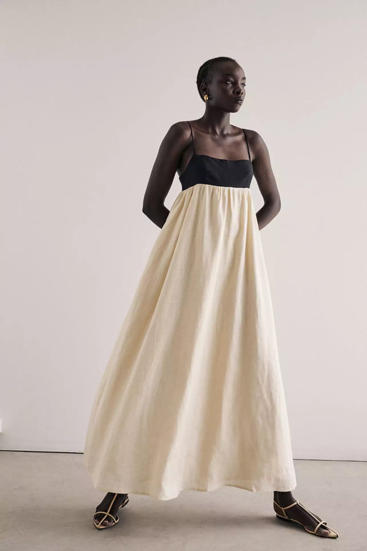 dissh elena buttermilk linen maxi dress ELENA BUTTERMILK LINEN MAXI DRESS DISSH