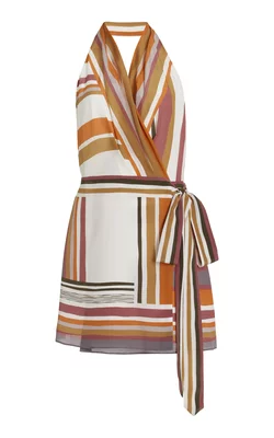 knee length dresses for ladies Sir The Label Realisme Wrap Halter Mini Dress main image 1