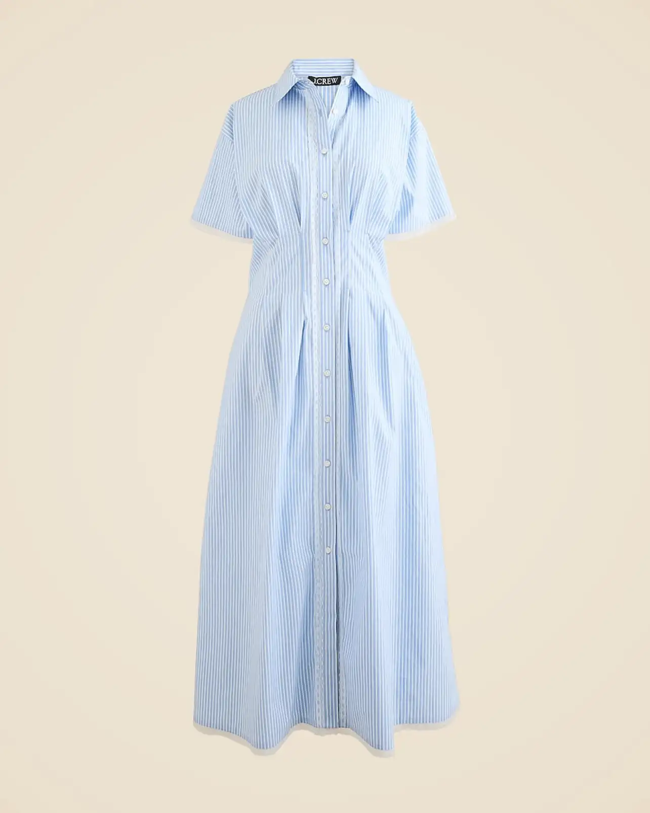 Rodeo  J.Crew - Wren lace-trim shirtdress in stripe