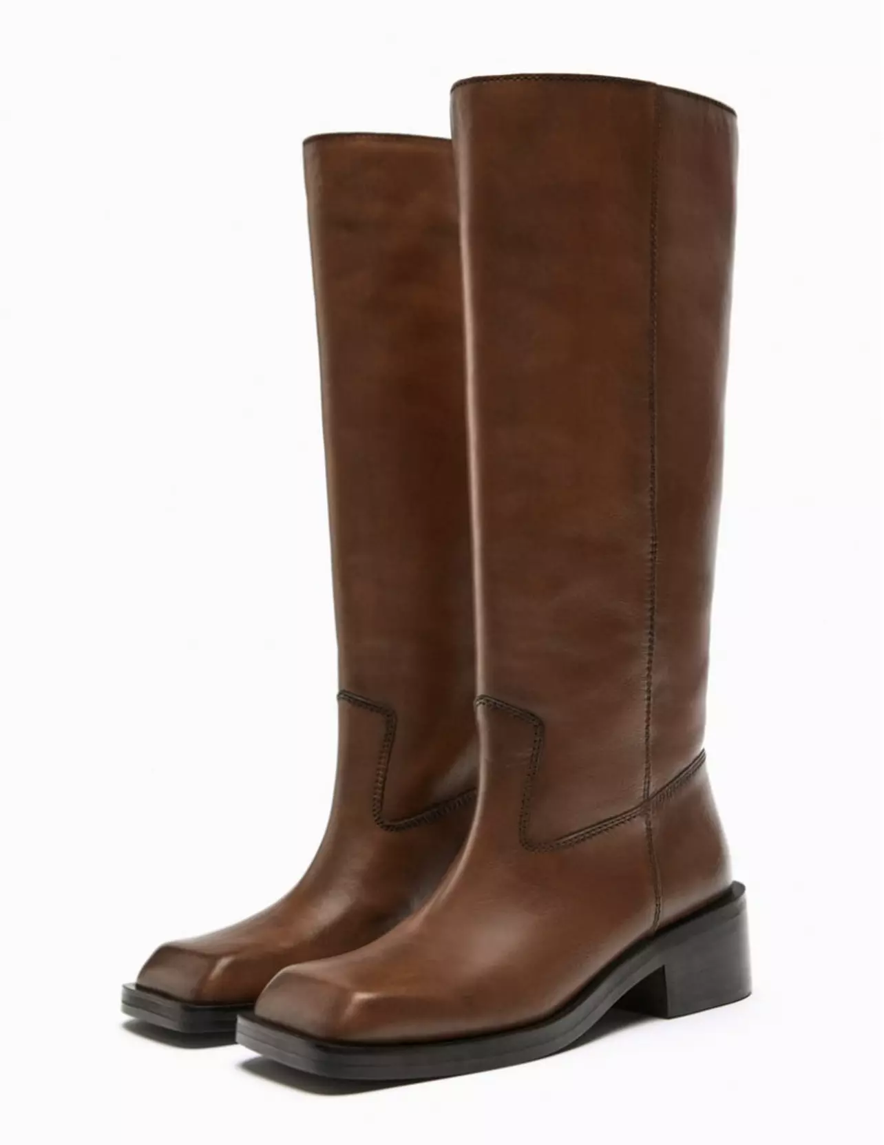Rodeo – ZARA - SQUARE TOE FLAT KNEE HIGH BOOTS