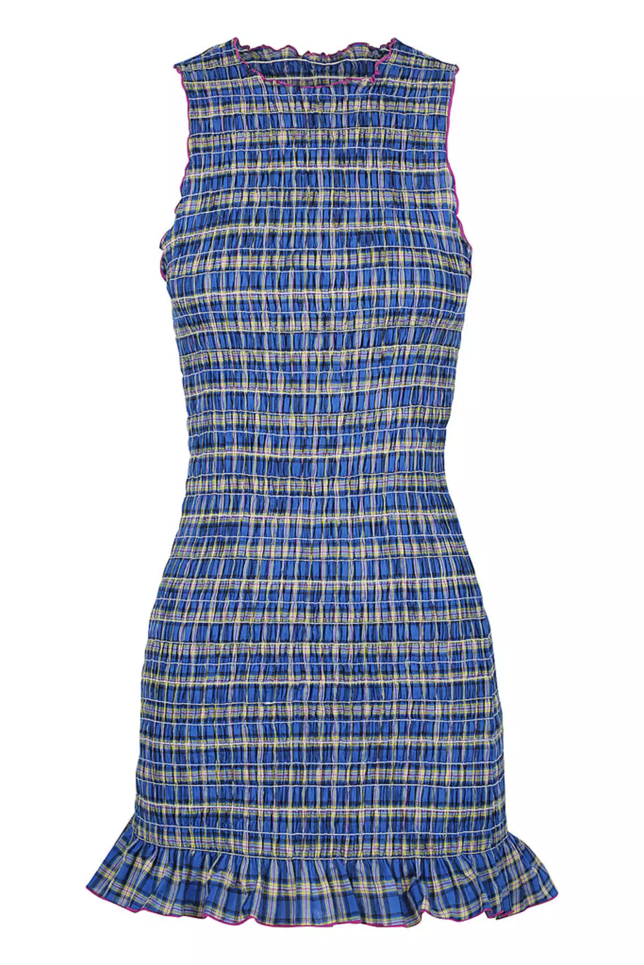 Blueberry Ruched Cotton Dress