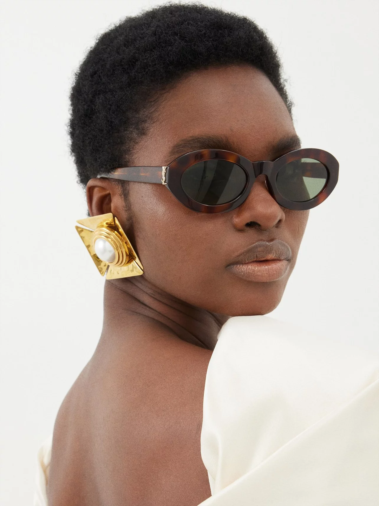 Rodeo – Saint Laurent - Oval tortoiseshell-acetate sunglasses