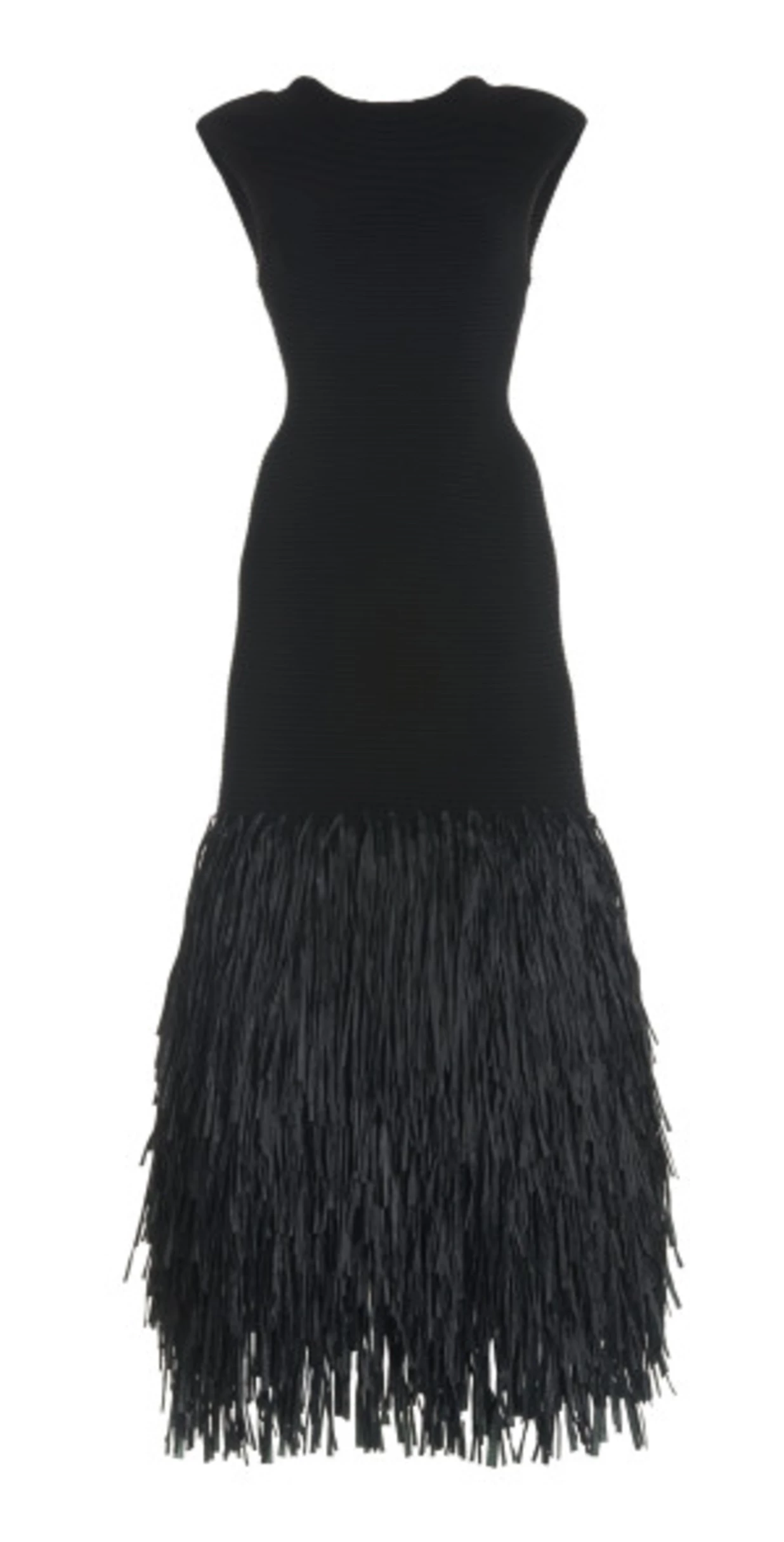 Rodeo  Aje - Aje - Exclusive Rushes Raffia-Trimmed Knit Midi Dress - Black  - XXS