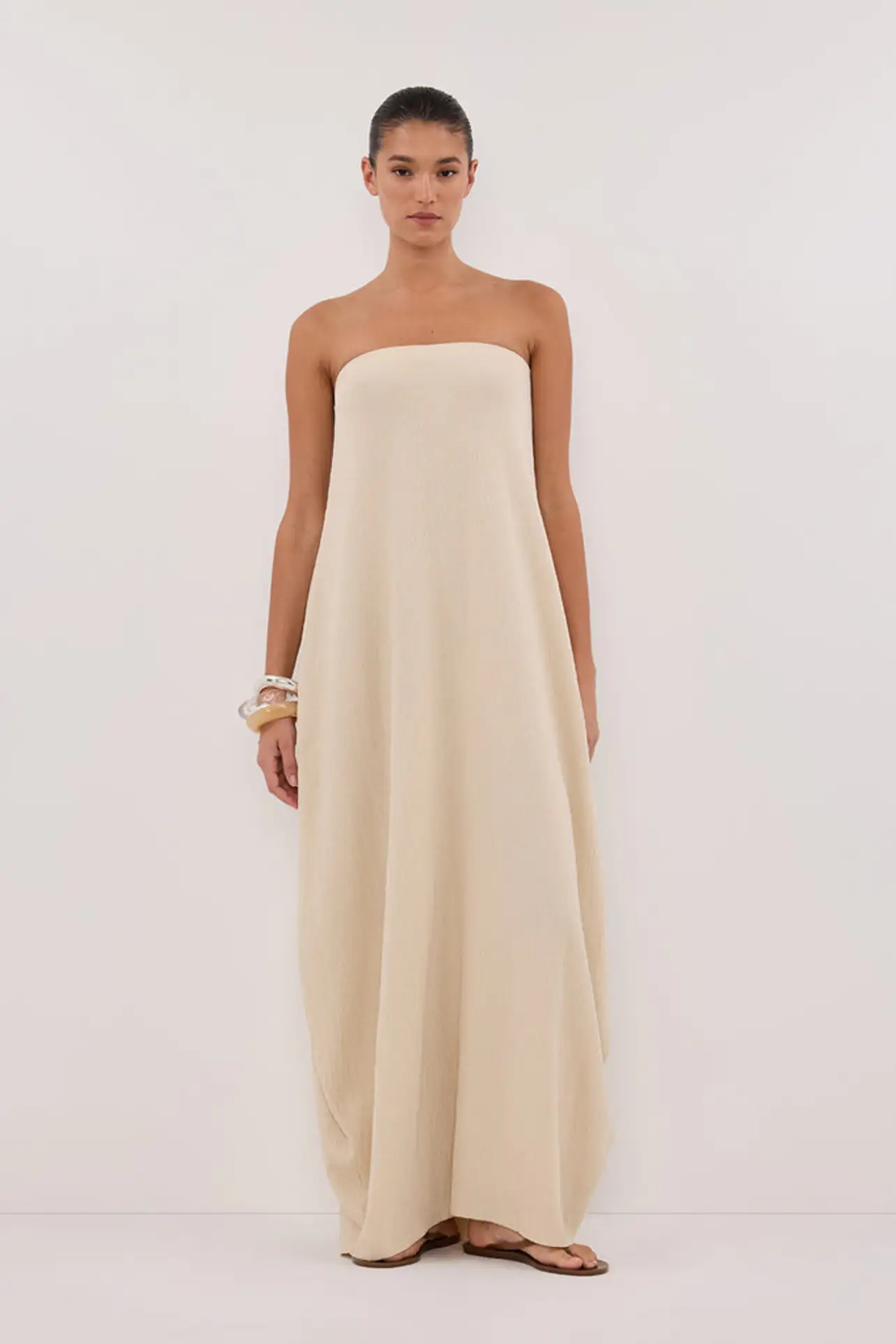 knee length dresses for ladies Strapless Knit Midi Dress main image 1