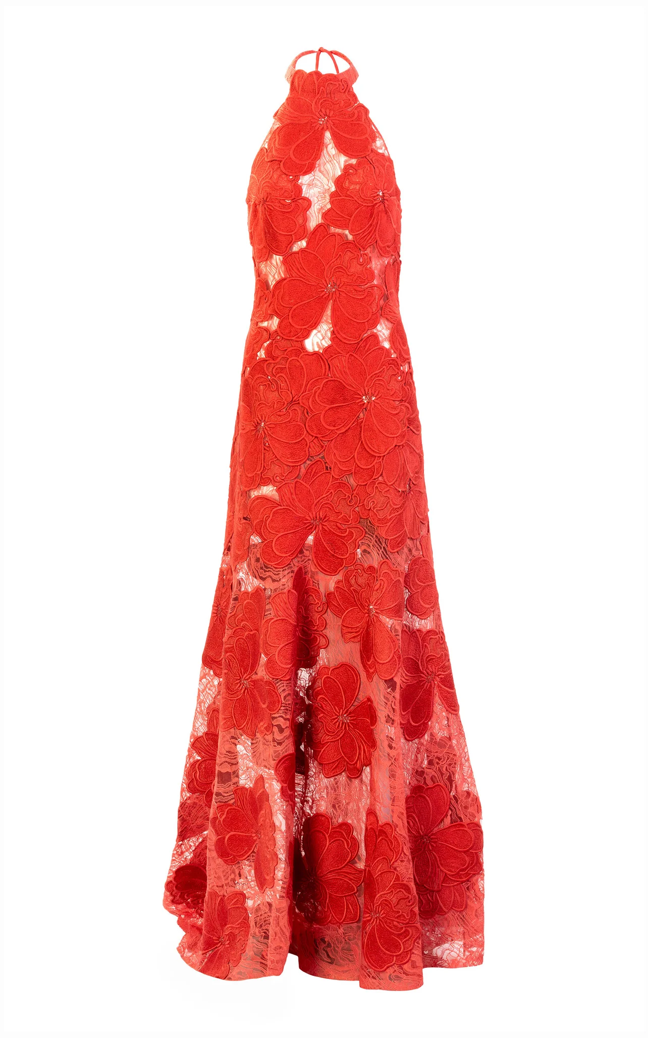 halter birthday dress Floral Embellished Crossover Halter Gown In Black main image 1