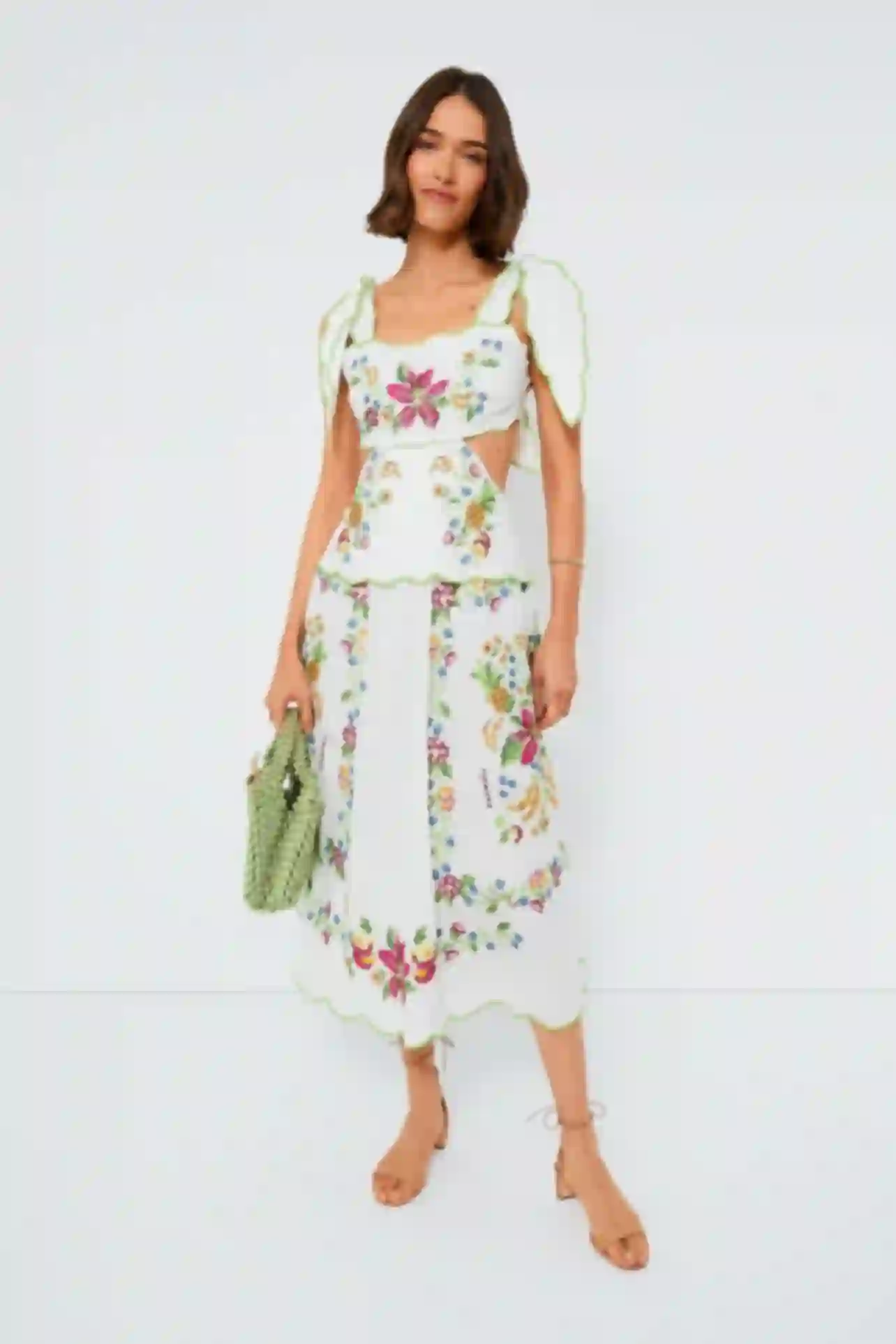 Rodeo – Farm Rio - Off White Tropical Romance Maxi Dress