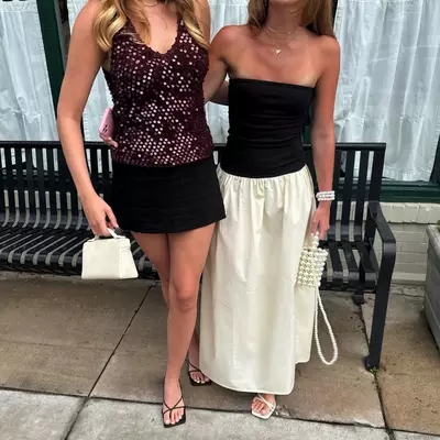 lova drop waist dress Women's Monochrome Drop Waist Bandeau Dress | Lova main image 1