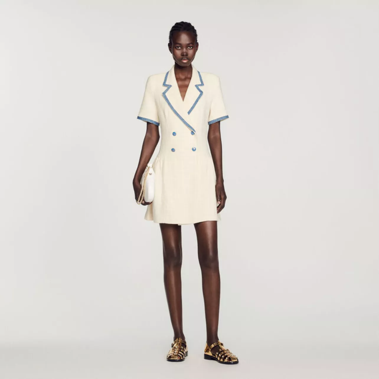 sandro short tweed dress Sandro Tweed and sequin mini dress