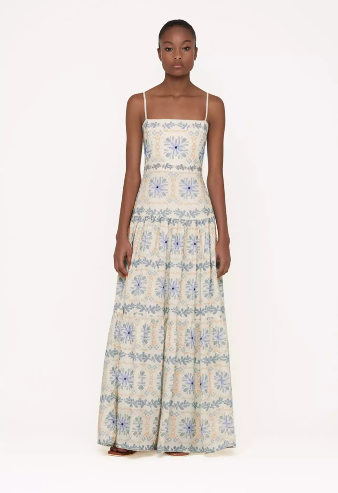 Rodeo Agua by Agua Bendita - Lima Chivas Hand-Embroidered Linen Maxi Dress Rodeo Agua by Agua Bendita - Lima Chivas Hand-Embroidered Linen Maxi Dress