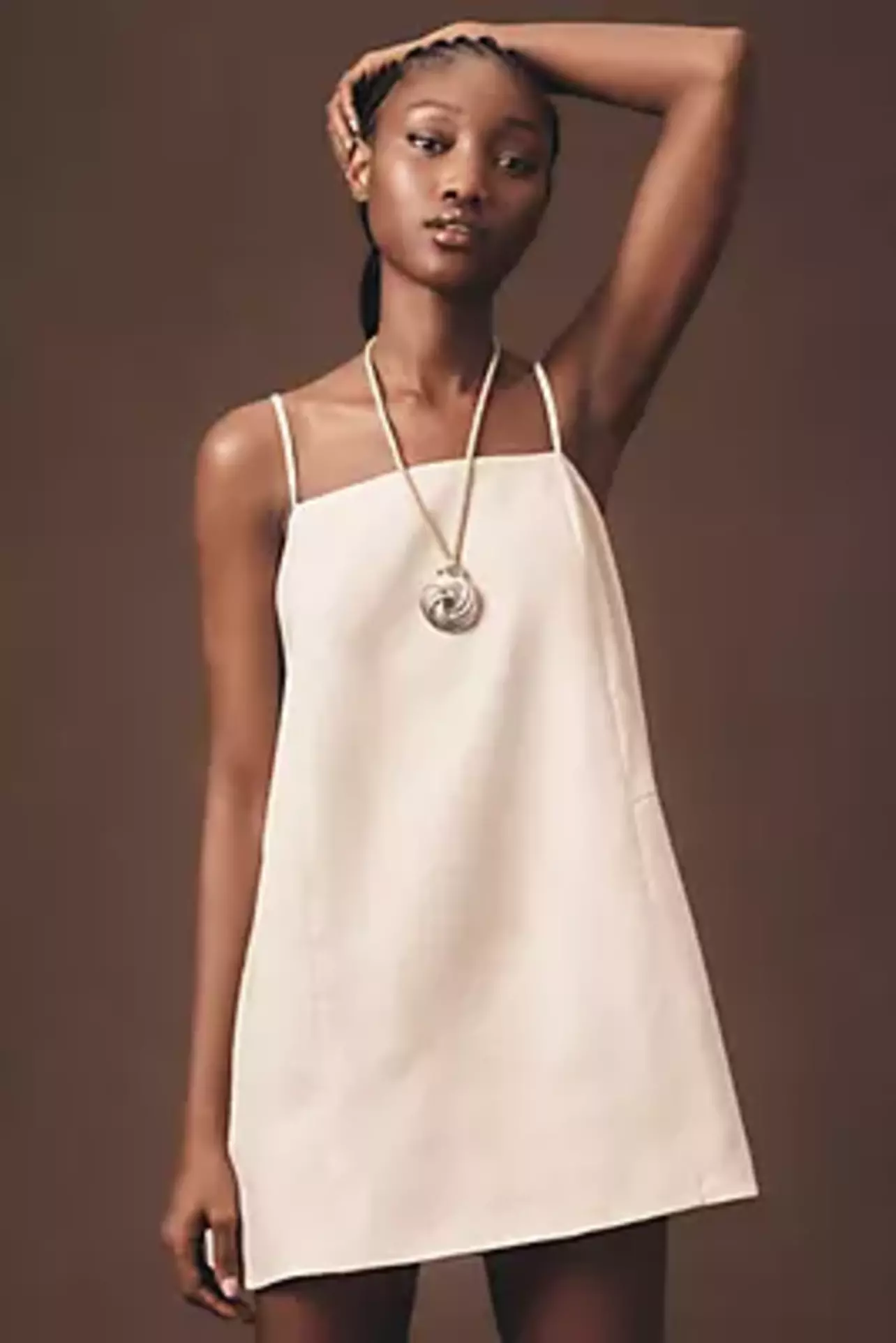 chinese dress ladies Velvet Nara Linen Dress White / Xs main image 0