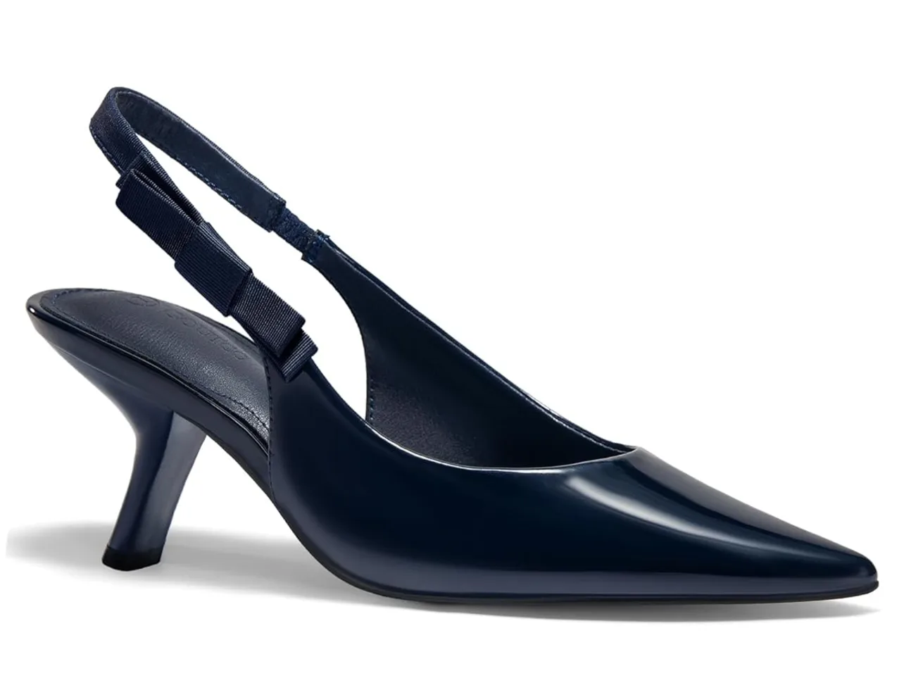 navy blue kitten heel dress shoes Journee Collection Women's Celina Kitten Heel Loafers - Navy main image 0