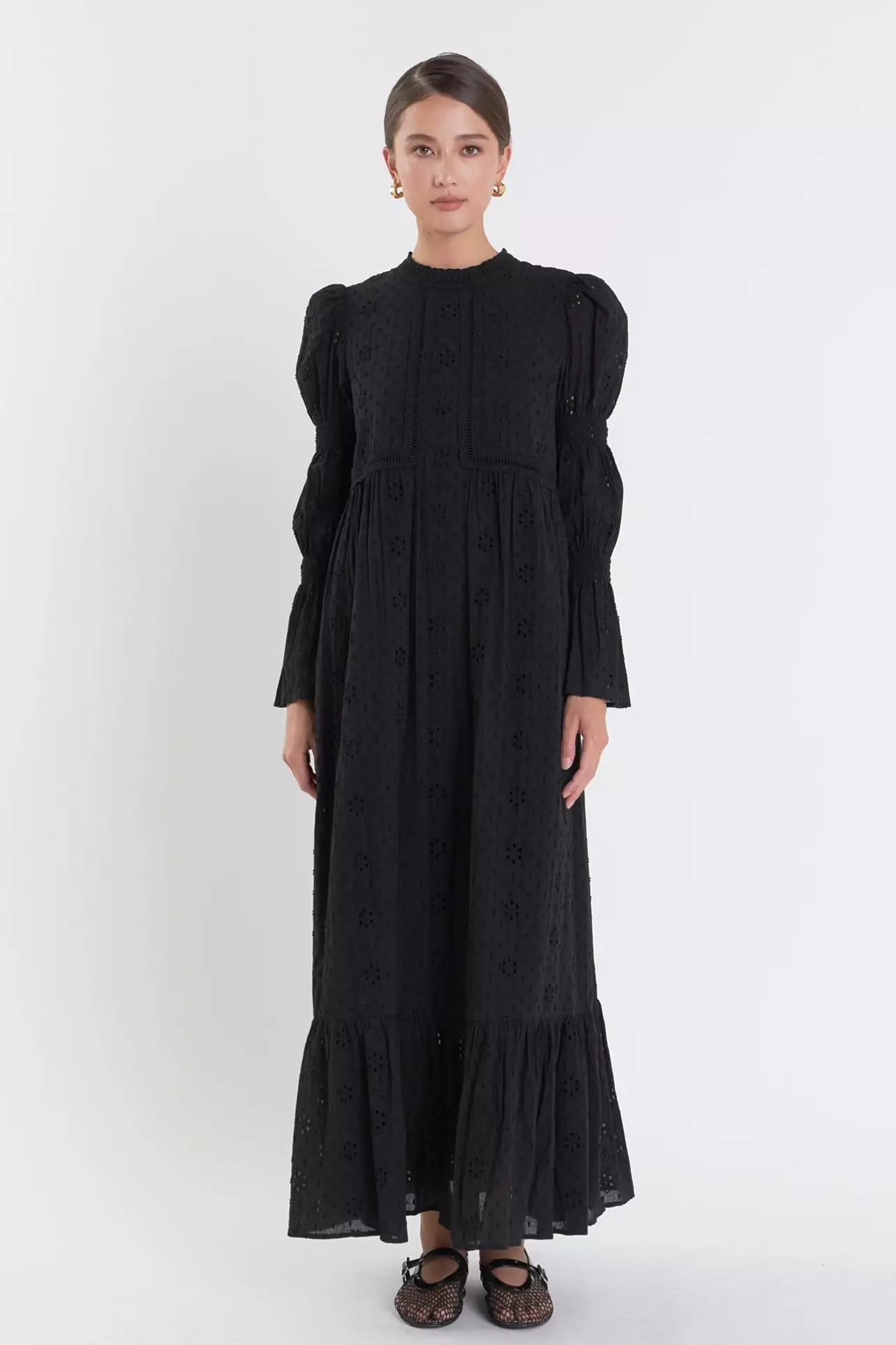 Rodeo – English Factory - Embroidered Swiss Dot Maxi Dress