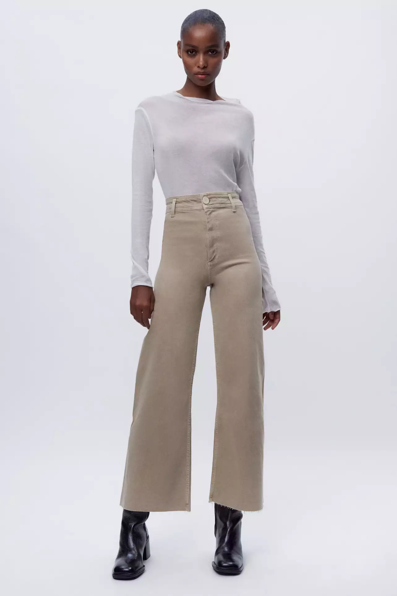 High Rise Marine Zara Jeans Zara The Marine Straight High Rise Slim Fit  Relaxed Legs Tan Jeans