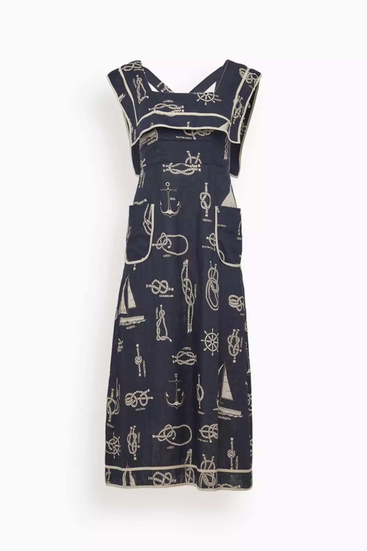 Rodeo  Alemais - Sea Queen Sailor Midi Dress in Navy