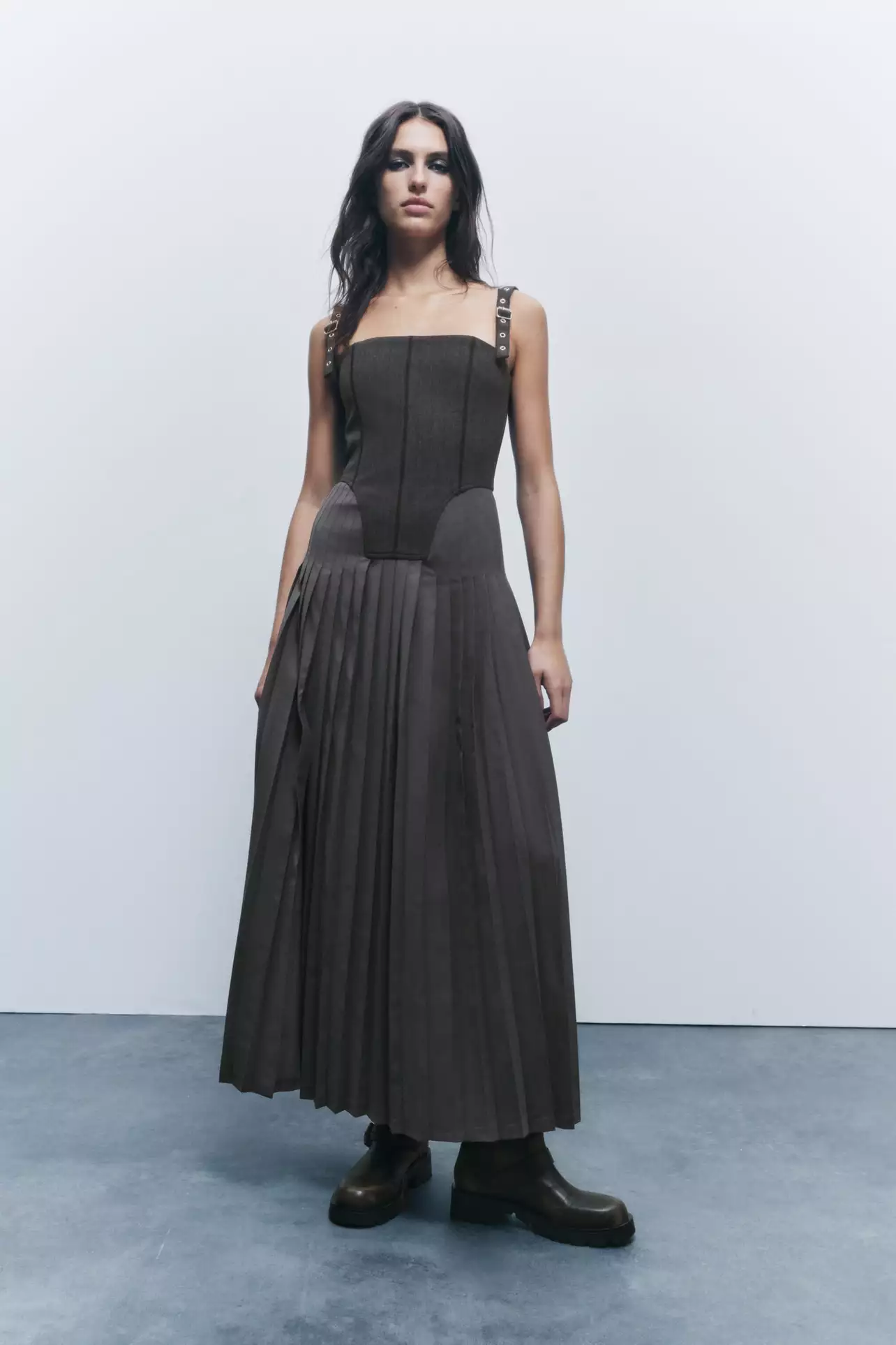 PLEATED BUSTIER DRESS ZW COLLECTION