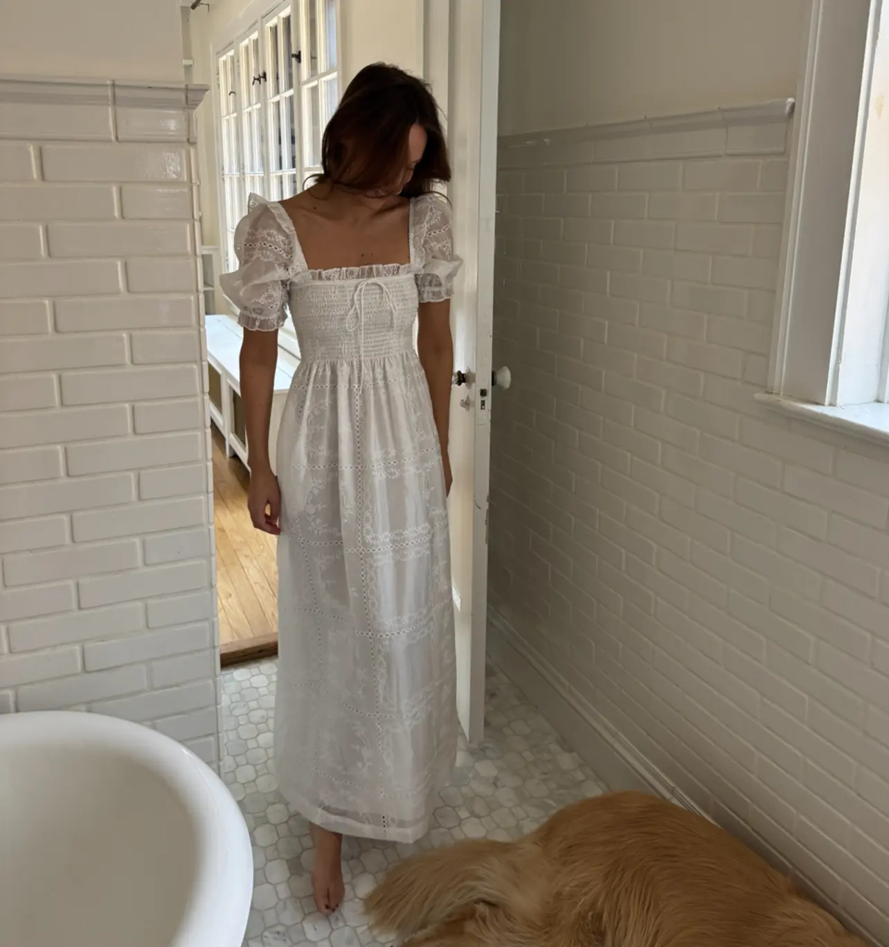 Rodeo – Hill House Home - The Scarlett Nap Dress - White Patchwork