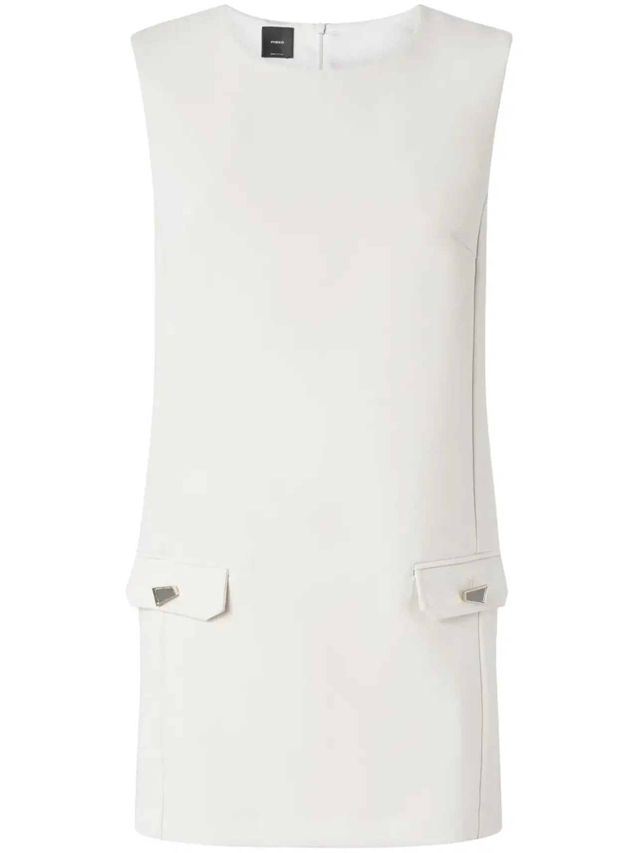 pinko dress white Pinko Dress Balmain White Short Dress with Gold Buttons