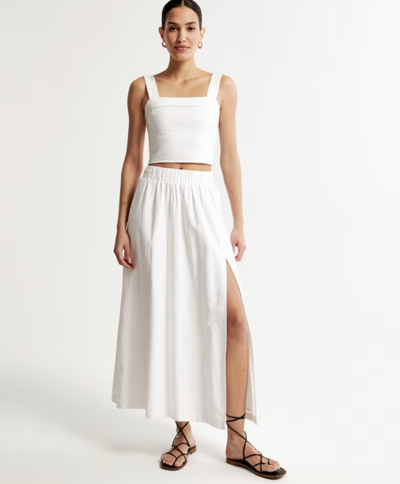 Rodeo – Abercrombie & Fitch - Linen-Blend High-Slit Maxi Skirt