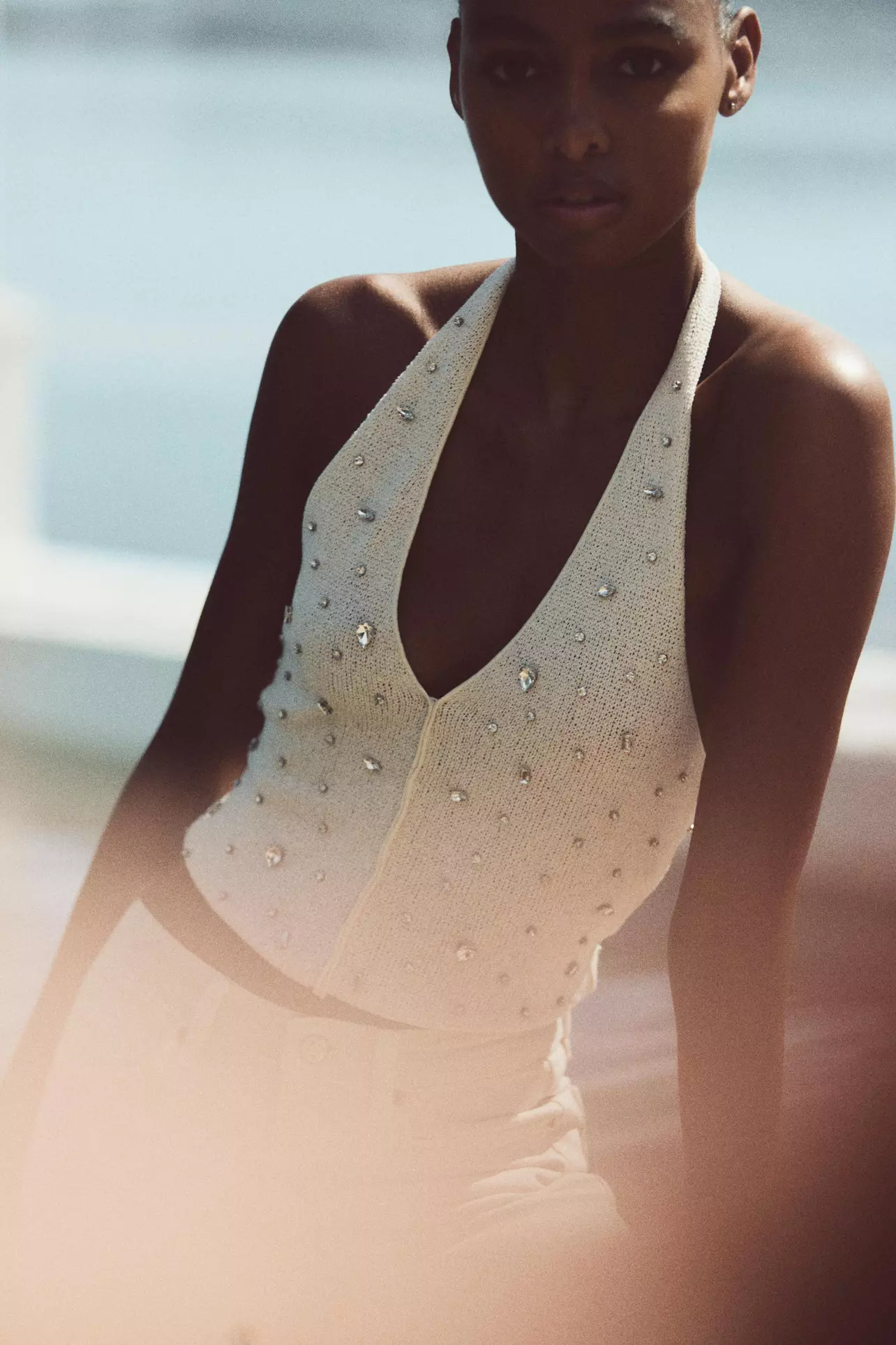 uo jessa mesh halter mini dress Olive Halter Mini Dress main image 1