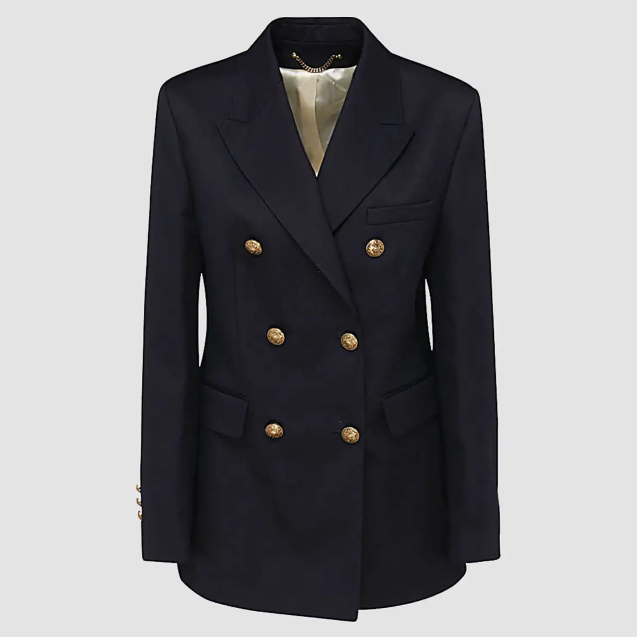 【GOLDEN GOOSE】DARK BLUE BLAZER Golden Goose Golden Single Breasted Blazer Dark Blue