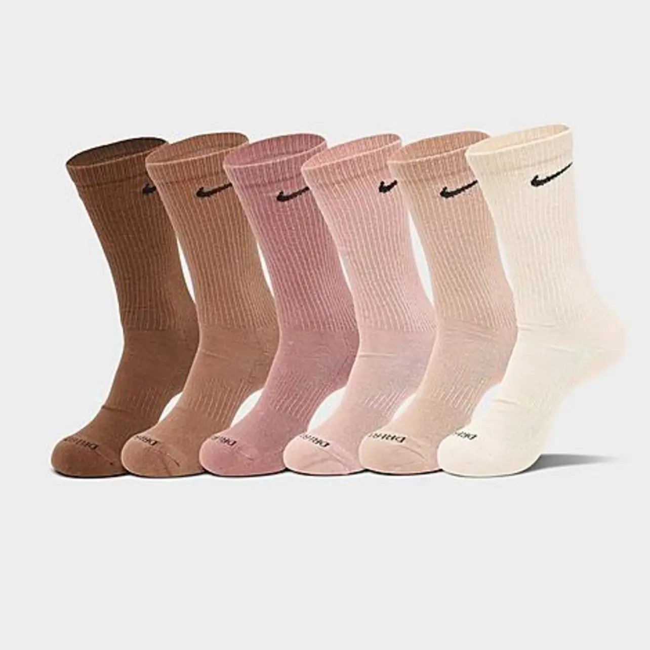 Nike Everyday Plus Cushioned Crew Training Socks (6-Pack) in  Red/Pink/Multi-Color Size Small