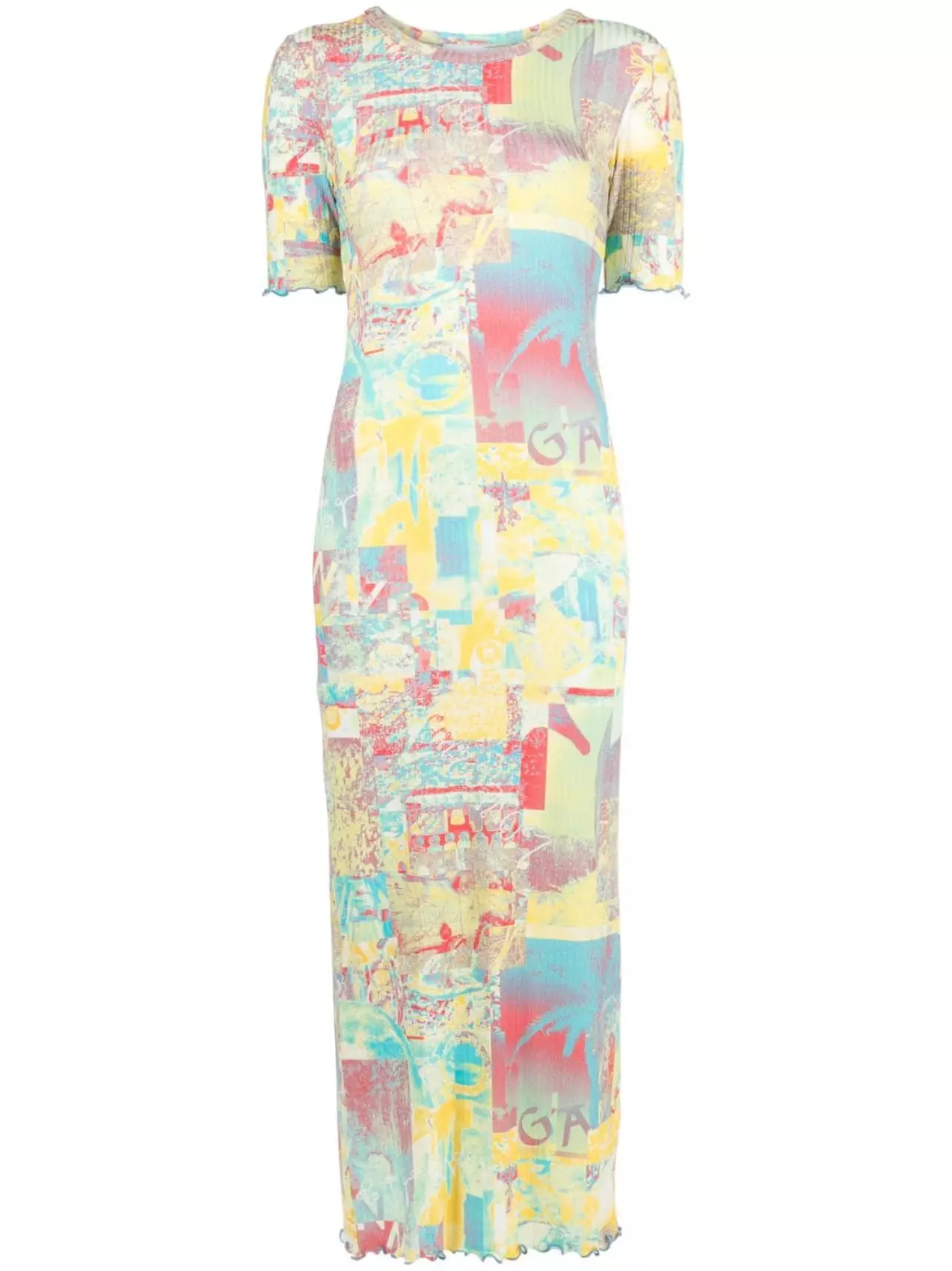 strapless open back dress Ganni Rib Jersey Wrap Maxi Dress  BLU'S