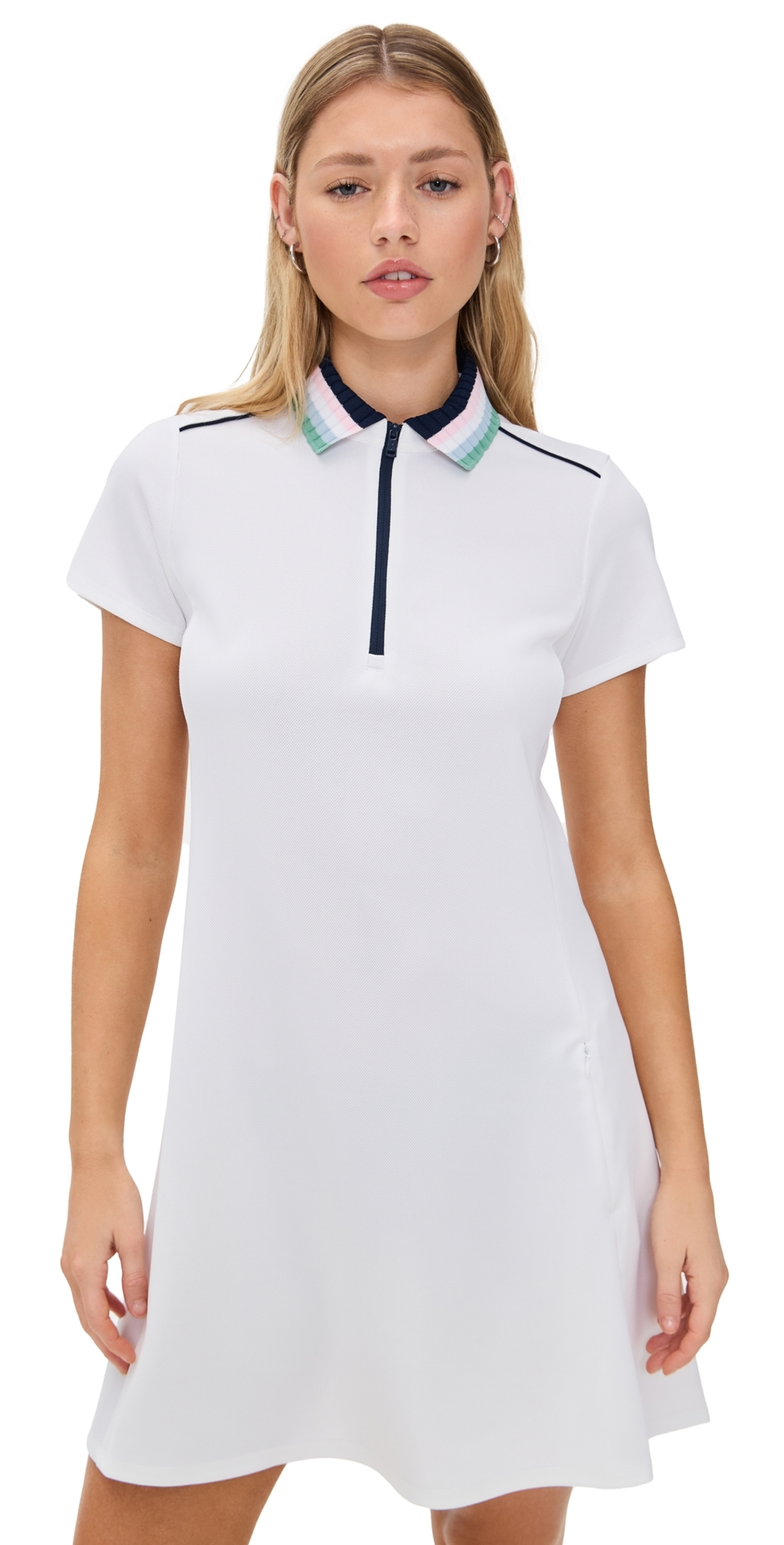 Rodeo  Shopbop - RLX Ralph Lauren Pique Dress with Sweater Collar Ceramic  White/RFD Navy Multi XS