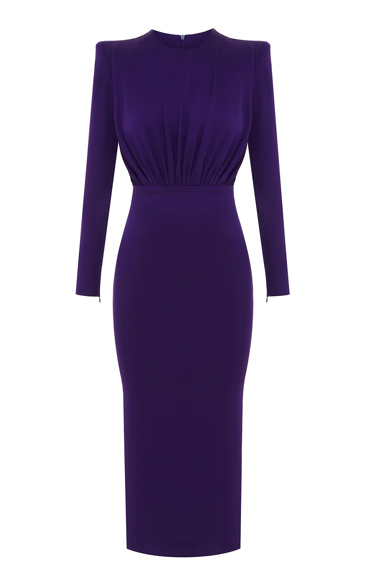 Rodeo  ALEX PERRY - Alex Perry - Ruched Satin Crepe Midi Dress - Purple -  UK 6 - Moda Operandi