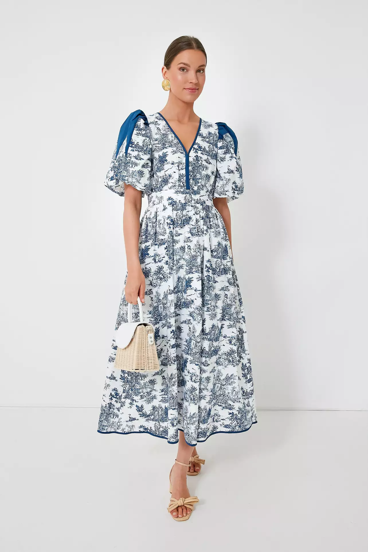 knee length dresses for ladies Hyacinth House Puff Sleeve Maxi Dress main image 0