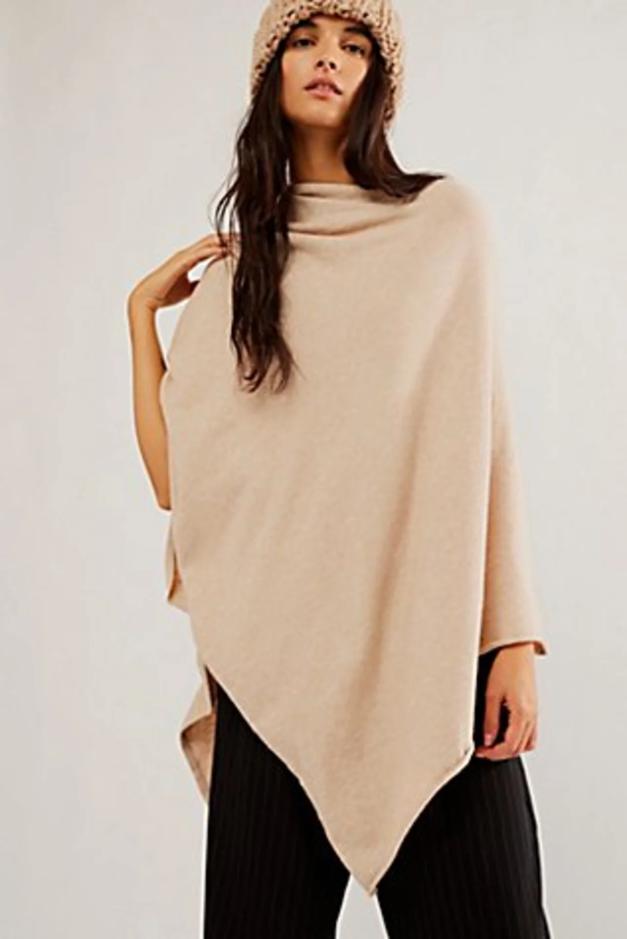 Poncho Free People Acero Combo Desert Dream Cowl – Taglia Unica Donna – Nuovo Senza Etichette