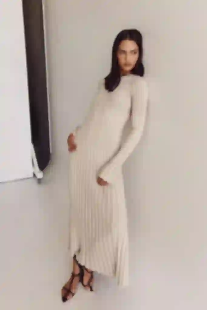 knee length dresses for ladies Vicky White High Neck Midi Dress With Puff Sleeves – Club L London