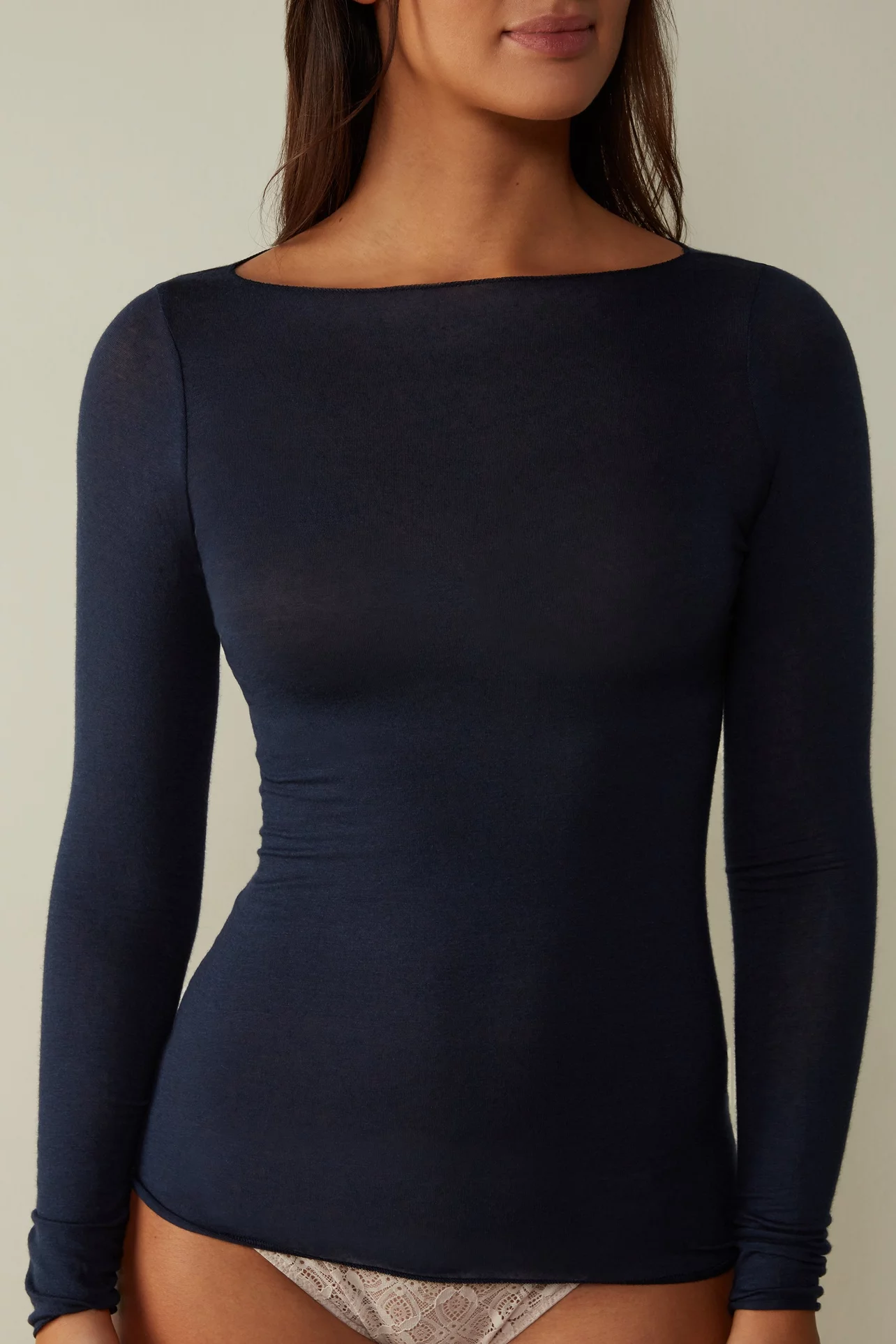 Rodeo – intimissimi - Boat Neck Modal Cashmere Ultralight Top 