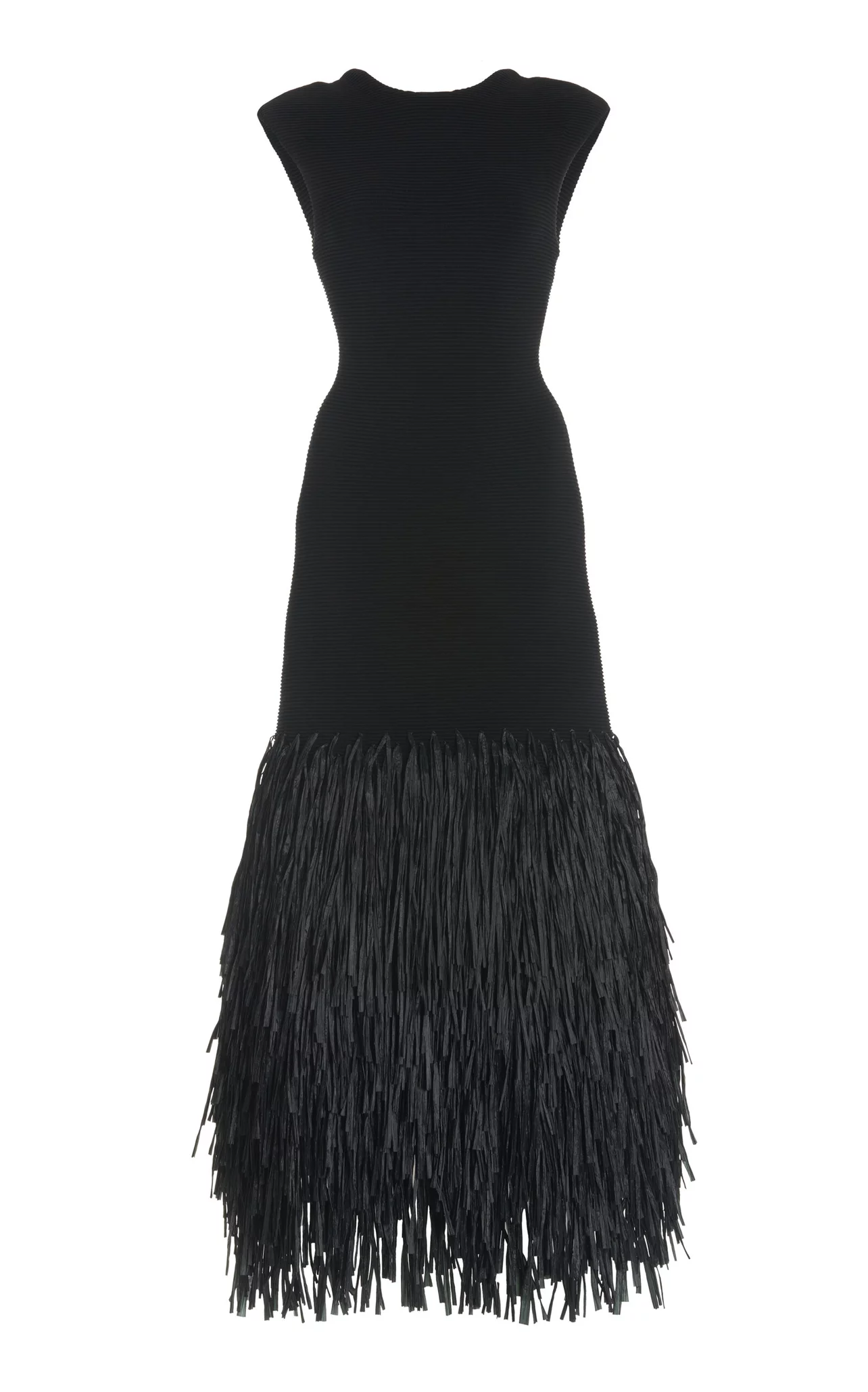 【Aje】Rushes Knit Midi Dress/ニットミディ/オープンバック Aje Rushes Raffia Knit Sleeveless Midi Dress | Neiman Marcus